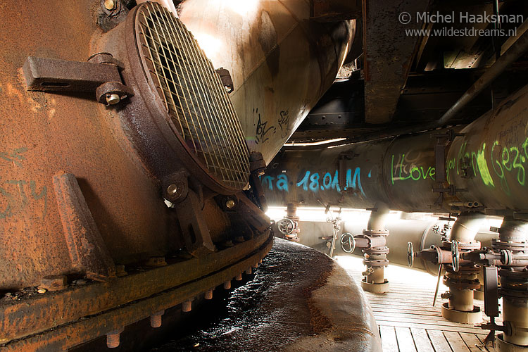 interior of steel production plant